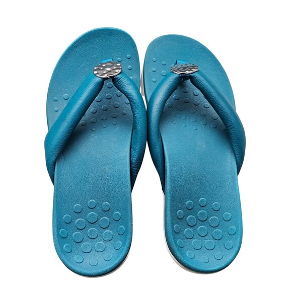 Vionic Womens 9 Lida Thong Post Sandal Arch Support Nile Blue Flip-flops - Picture 8 of 10